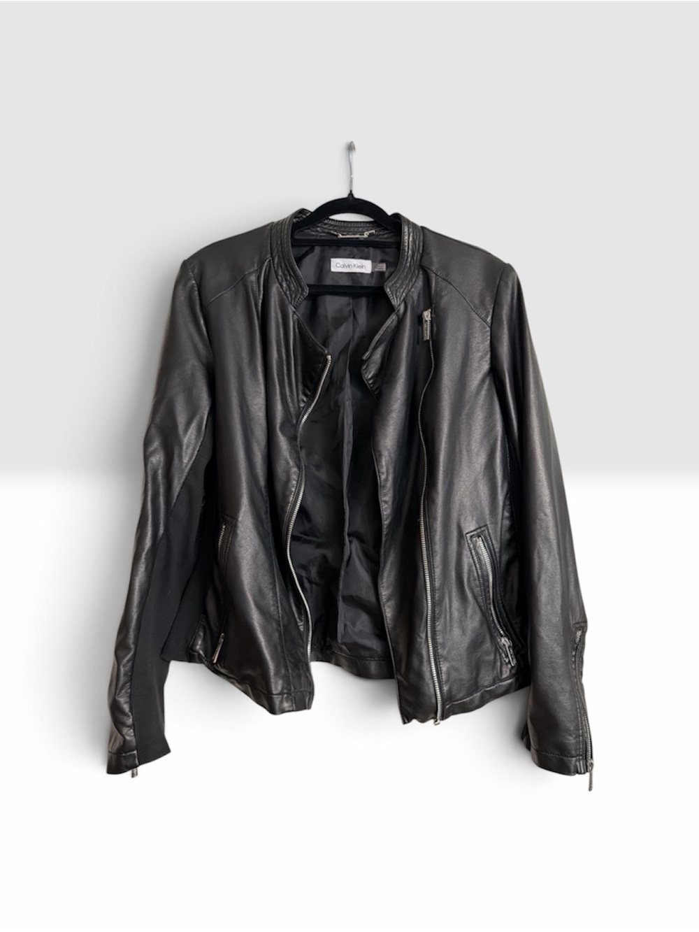 Calvin Klein Women's Black Faux Leather Jacket